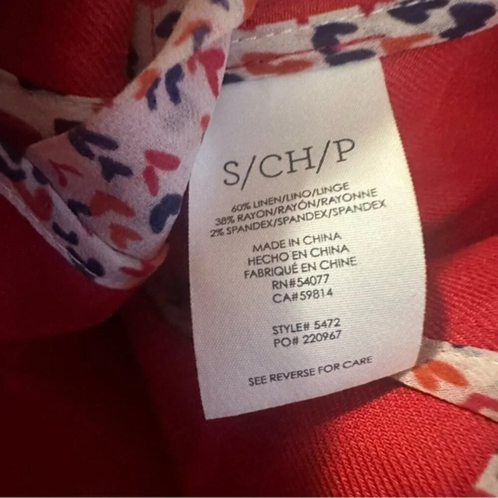 Cabi Quiet Luxury Red Button Front Jacket Minimalist Tailored Blazer Sz S #5472